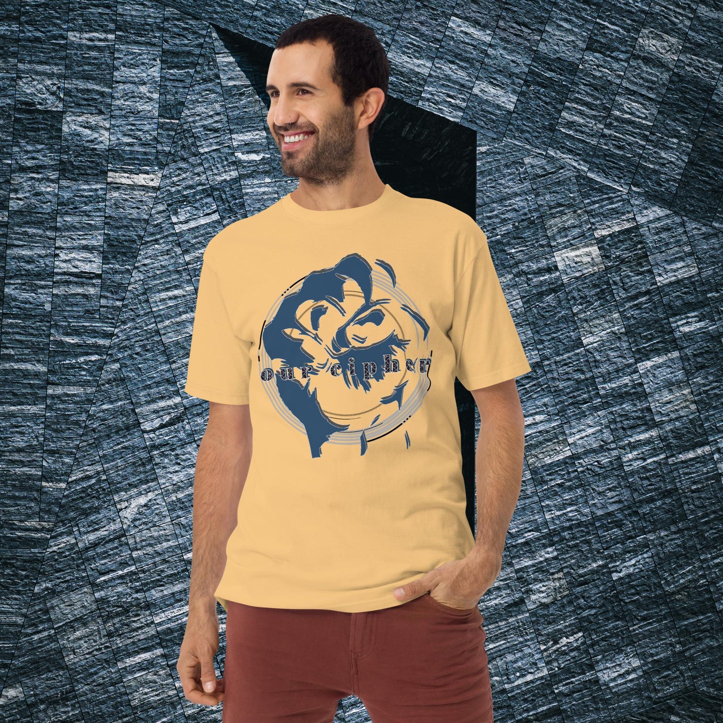 "VINTAGE CIPHER" Men’s Premium Heavyweight Tee