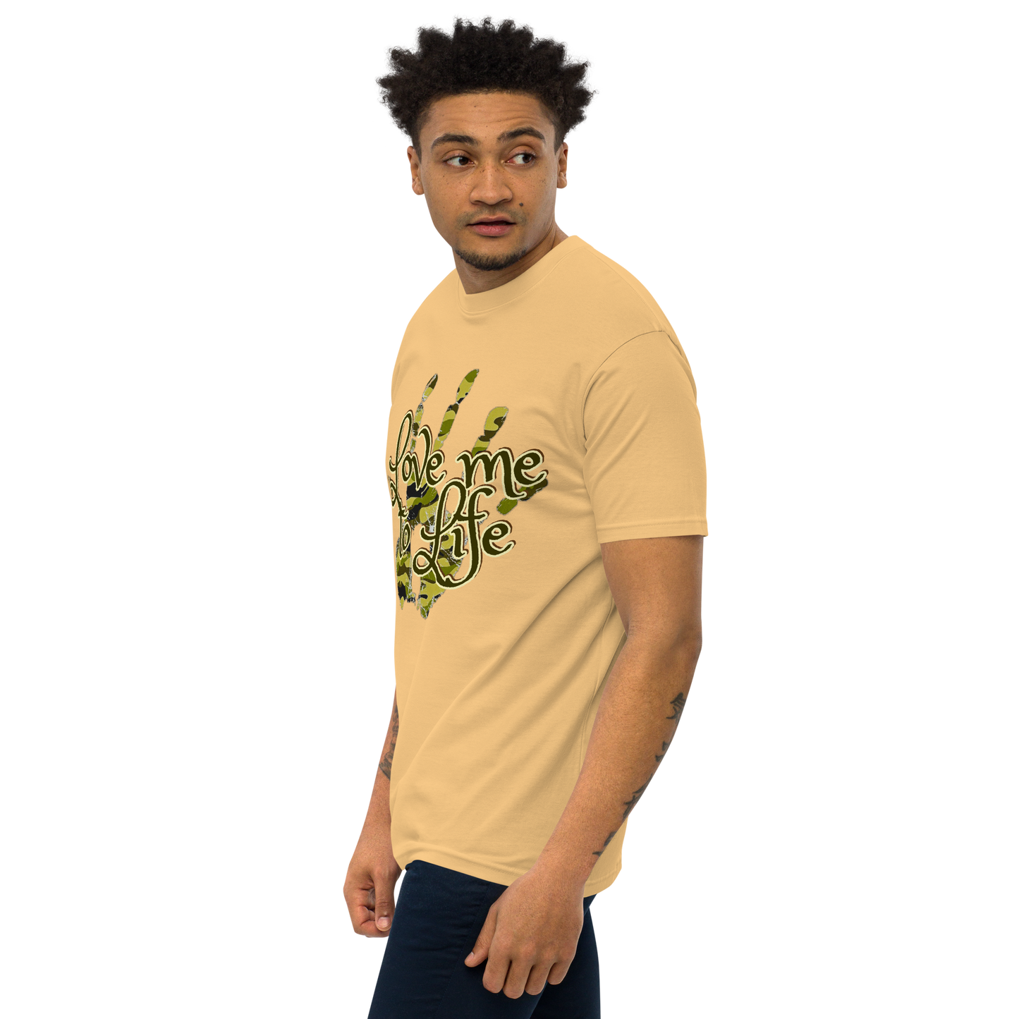 "LOVE ME TO LIFE" Men’s Premium Heavyweight Tee