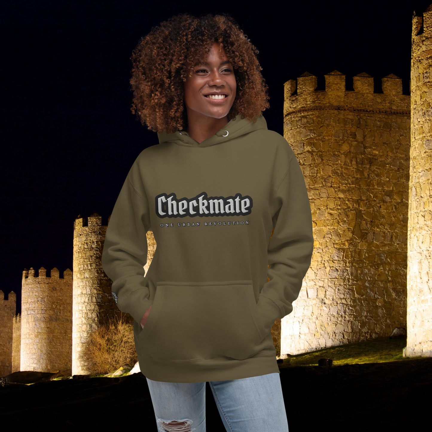 "CHECKMATE" Embroidered Unisex Hoodie