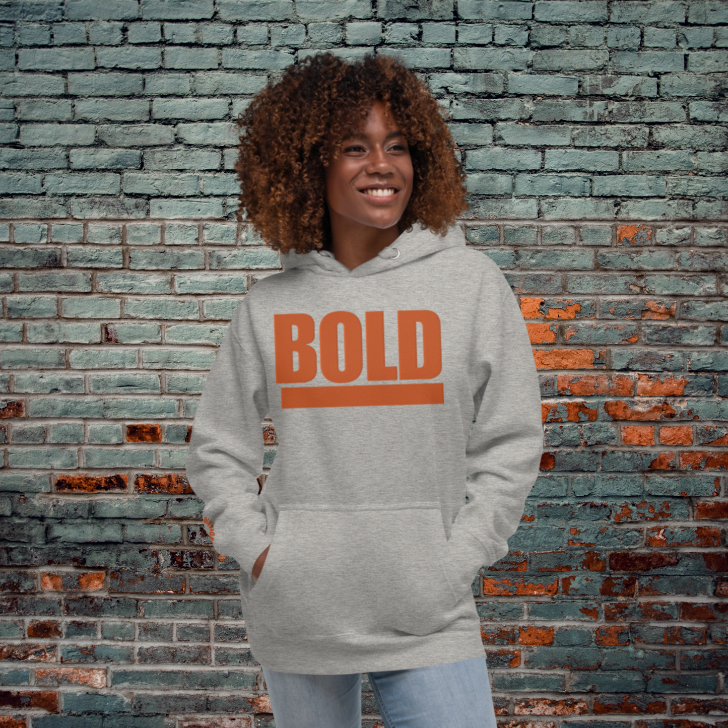 "BOLD" Unisex Embroidered Hoodie (Orange Theme)