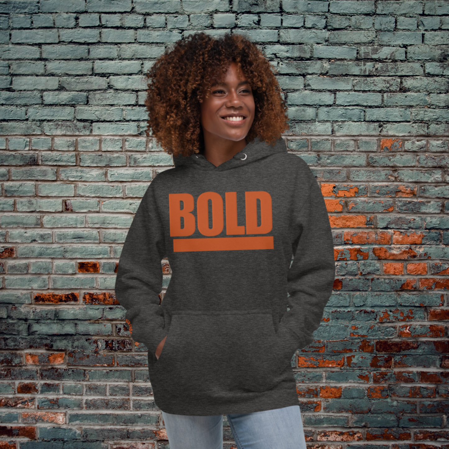 "BOLD" Unisex Embroidered Hoodie (Orange Theme)