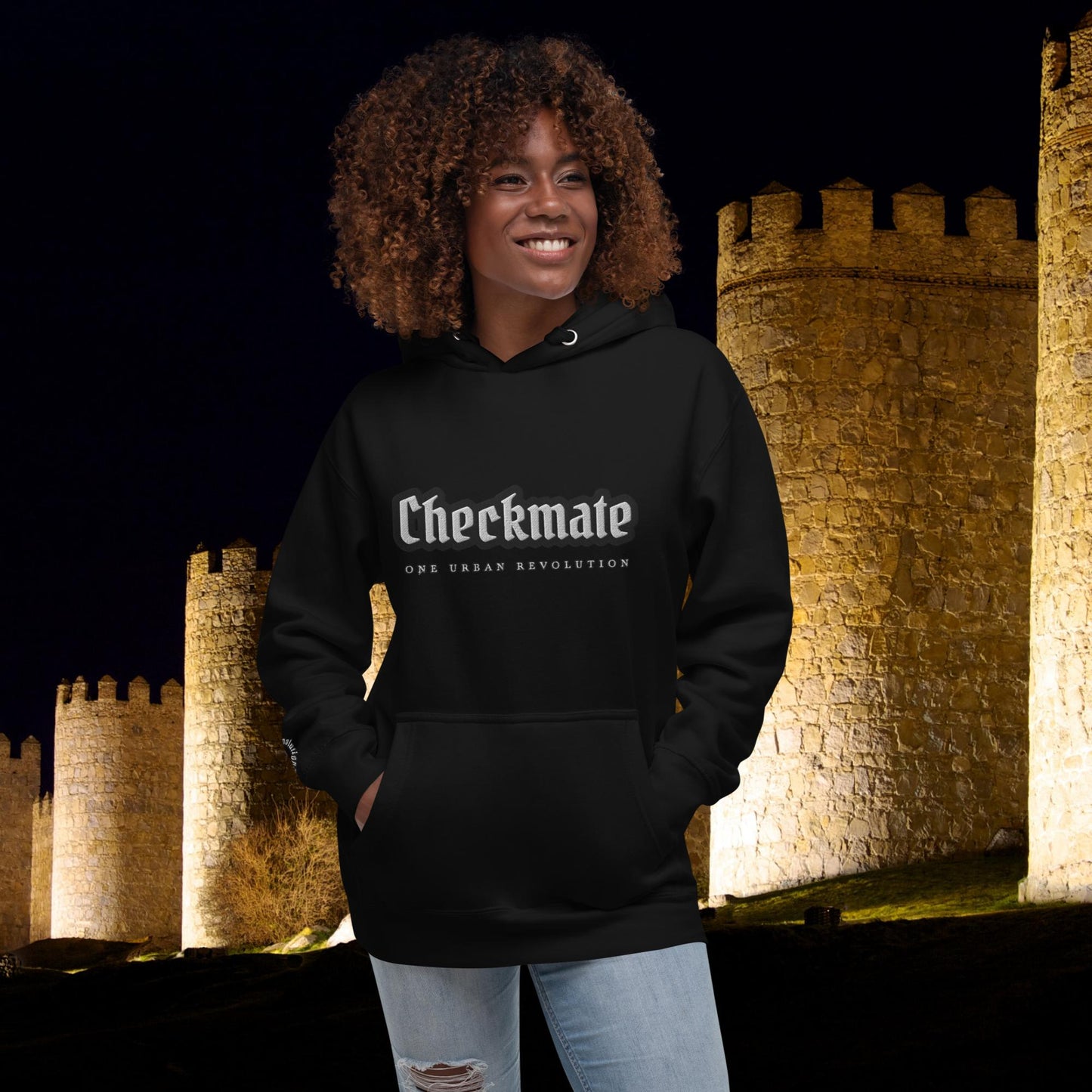 "CHECKMATE" Embroidered Unisex Hoodie