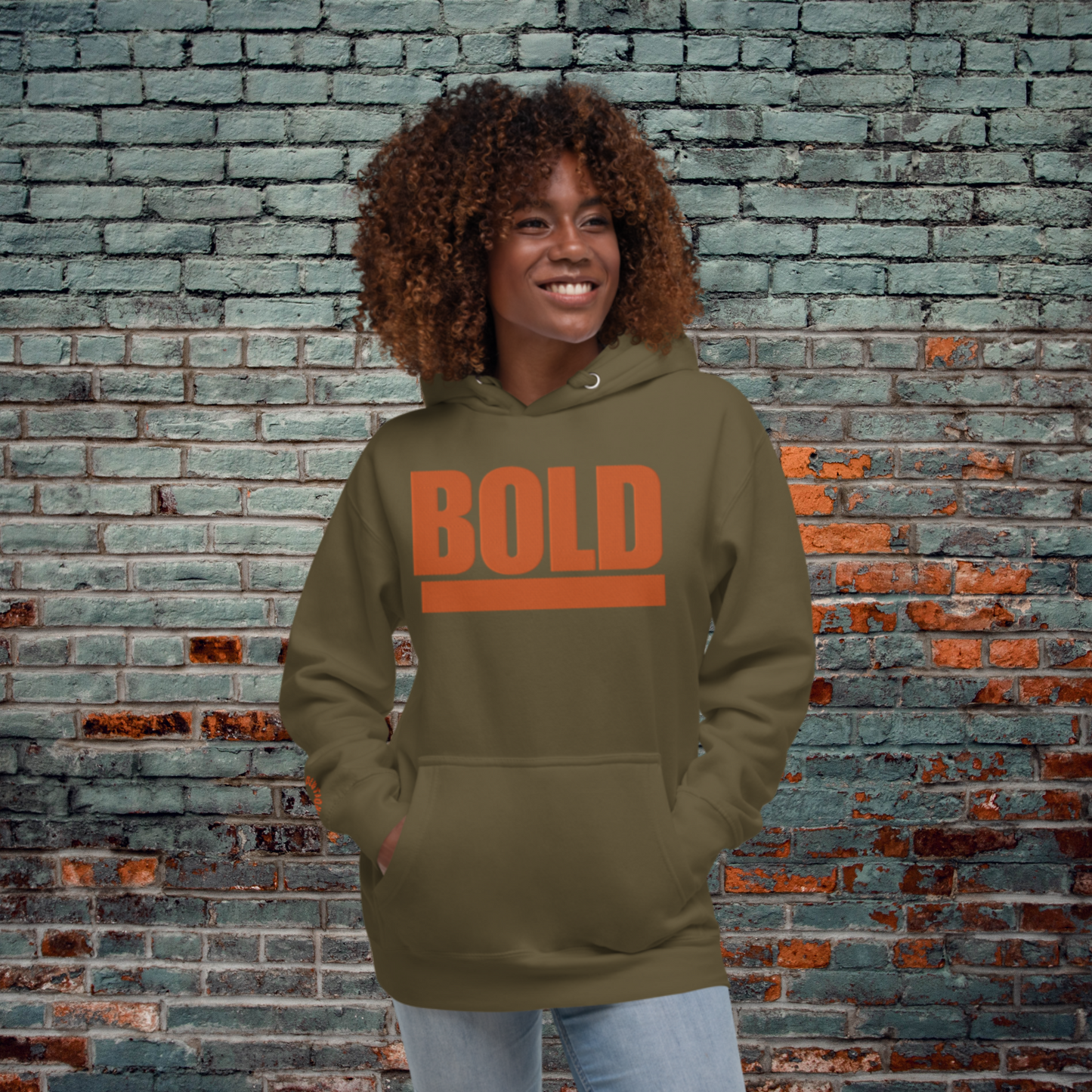 "BOLD" Unisex Embroidered Hoodie (Orange Theme)