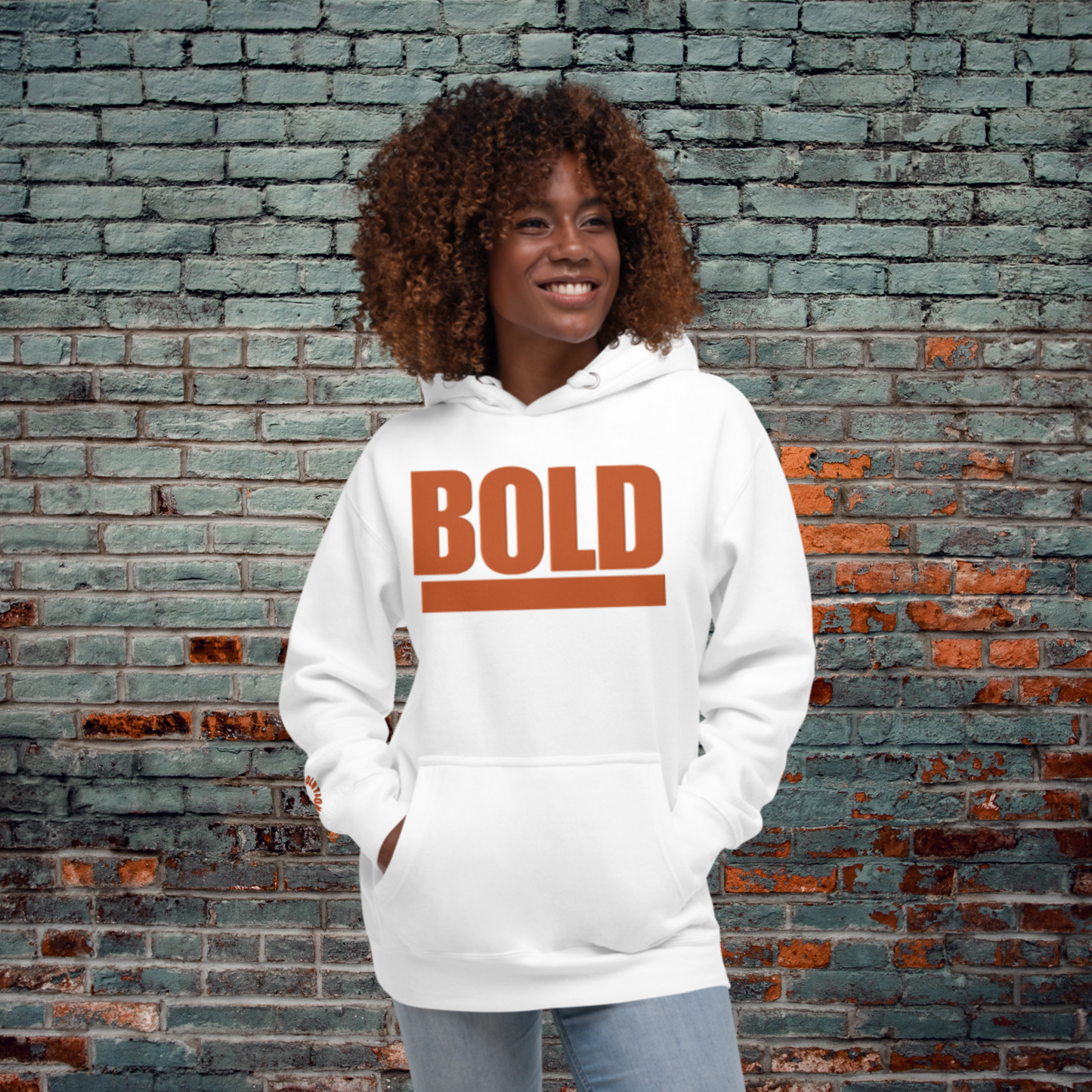 "BOLD" Unisex Embroidered Hoodie (Orange Theme)